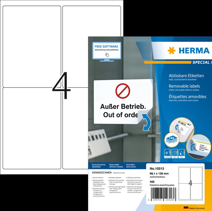 Productafbeelding HERMA A4 verwijderbare etiketten