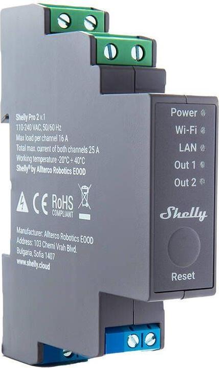 Image du produit Shelly Pro 2 (Actionneur de commutation)