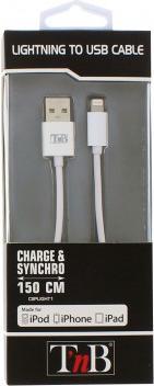 Produktbild T'nB TNB Lightning/USB Cable 1m White (1 m, USB 2.0)