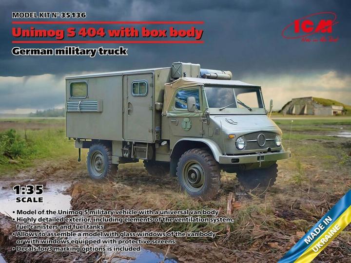 Image du produit ICM Unimog S 404 with box body,camion militaire allemand