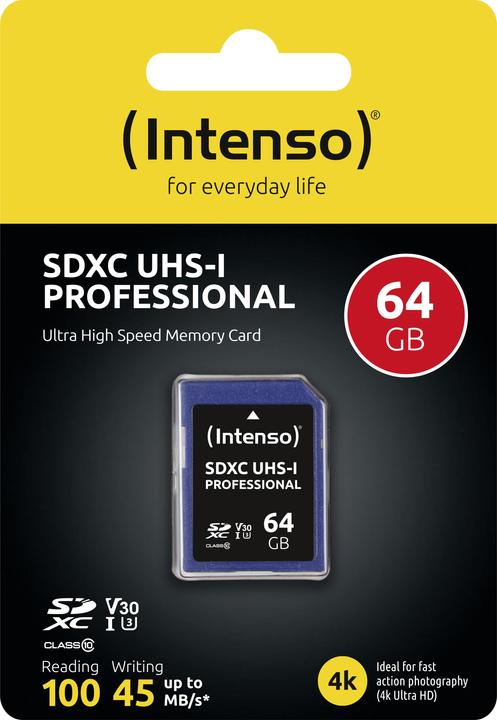 Produktbild Intenso SDXC Card (64 GB, SDXC, U1, UHS-I)