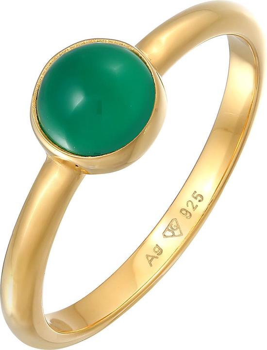 Elli PREMIUM Ring Achat Edelstein Solitär 925 Silber rhodiniert