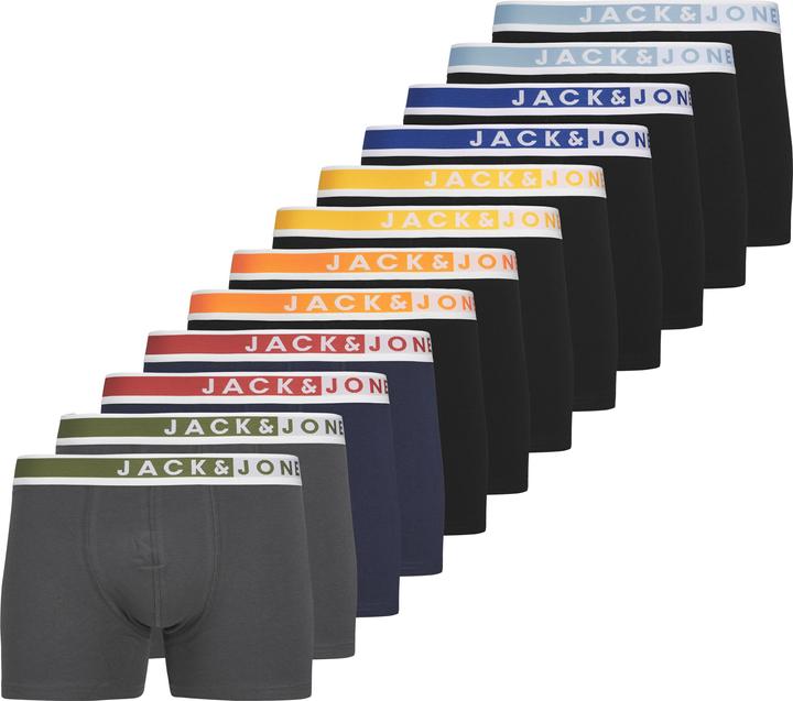 Jack & Jones Boxershort Casual Stretch JACKARIM SOLID TRUNKS 12P (S, 12er Pack)