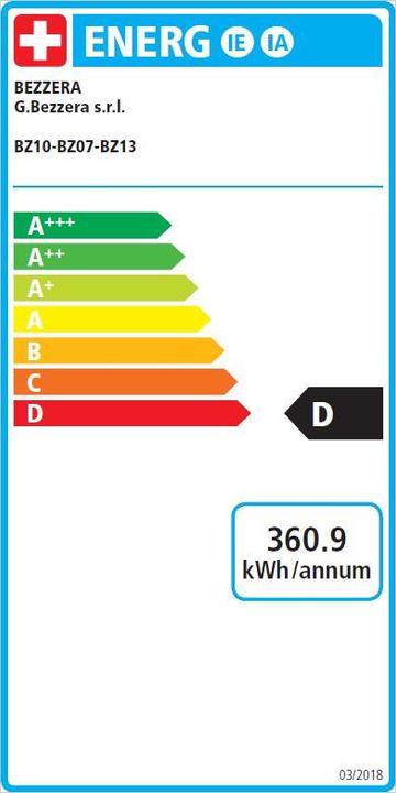 Label énergétique Bezzera Bz 10