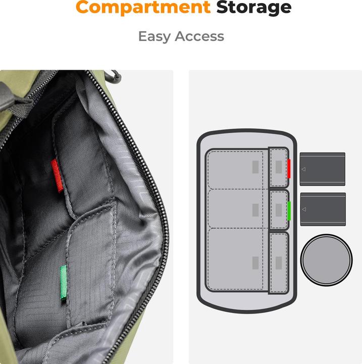 Image du produit K&F Concept Sling Bag 10L Urban Wander 01 (Sac à bandoulière pour appareil photo, 10 l)