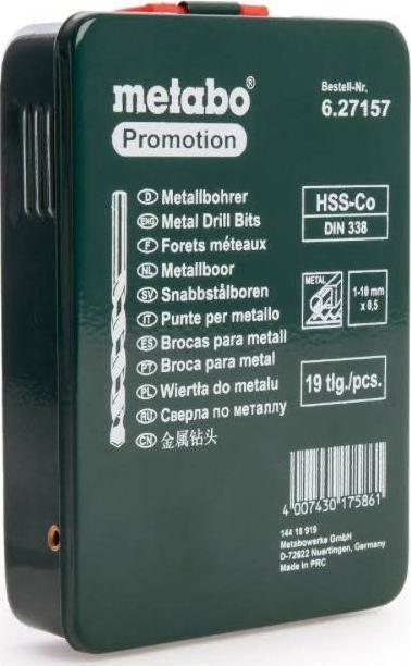Actual product image Metabo Hss-Co (1 mm, 1.5 mm, 2 mm, 2.5 mm, 3 mm, 3.5 mm, 4 mm, 4.5 mm, 5 mm, 5.5 mm, 6 mm, 6.5 mm, 7 mm, 7.5 mm, 8 mm, 8.5 mm, 9 mm, 9.5 mm, 10 mm)