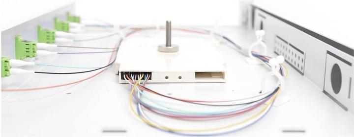 Image du produit Digitus Boîte d'épissure FO, 1U, équipée, 6x LC DX, OS2, APC incl. cassette d'épissure, pigtails colorés