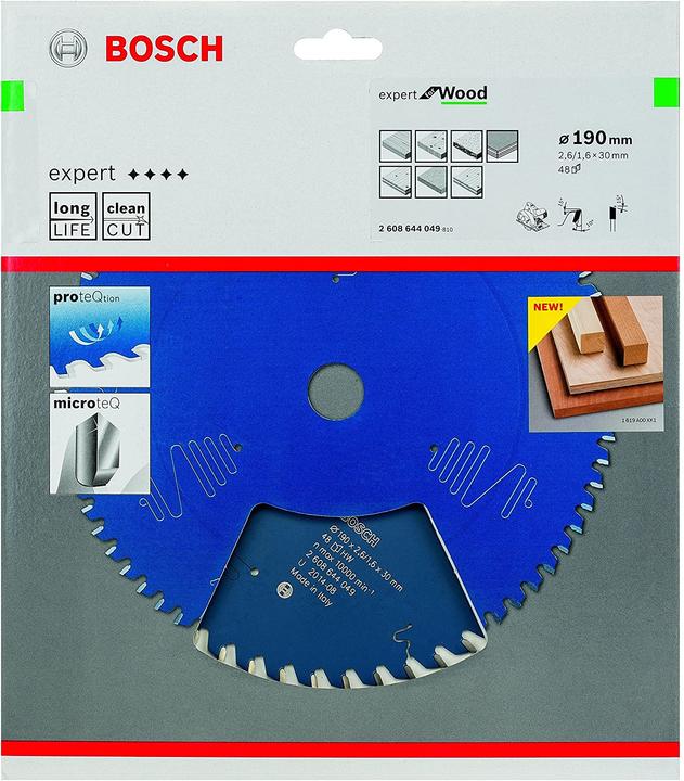 Produktbild Bosch Professional Zubehör Kreissägeblatt Expert for Wood, 190 x 30 x 2,6 mm, 48
