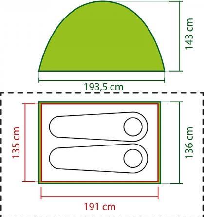 Actual product image Semptec 4in1 double tent with 2 sleeping bags, mattress, lounger and pillow (Dome tent, 22.20 kg, 2 persons)