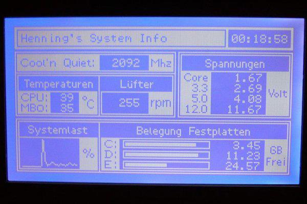 Produktbild Alphacool LCD-Display 240x128 Pixel Blau neg. silber