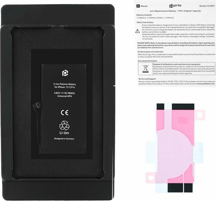 Image du produit prio Batterie pour Apple iPhone 12 / 12 Pro (Universal APN) (Batterie, iPhone 12, iPhone 12 Pro)