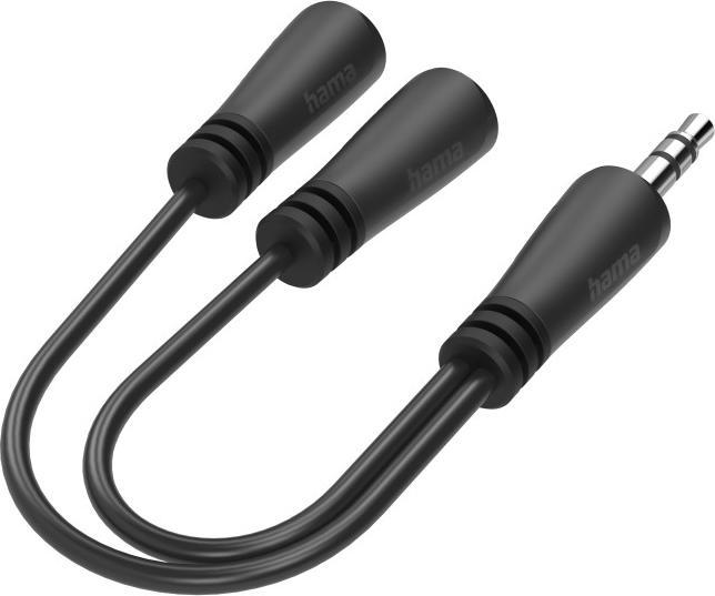 Produktbild Hama Audio-Splitter, 3,5-mm-Klinke-Stecker - 2x 3,5mm-Klinke-Buchse, Stereo (0.15 m)