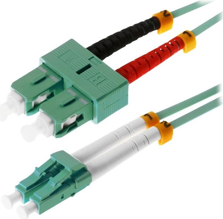 Produktbild Helos LWL Patchkabel LC/SC Duplex 50/125µm OM3 aqua 15,0m (S/UTP, CAT6, 15 m)
