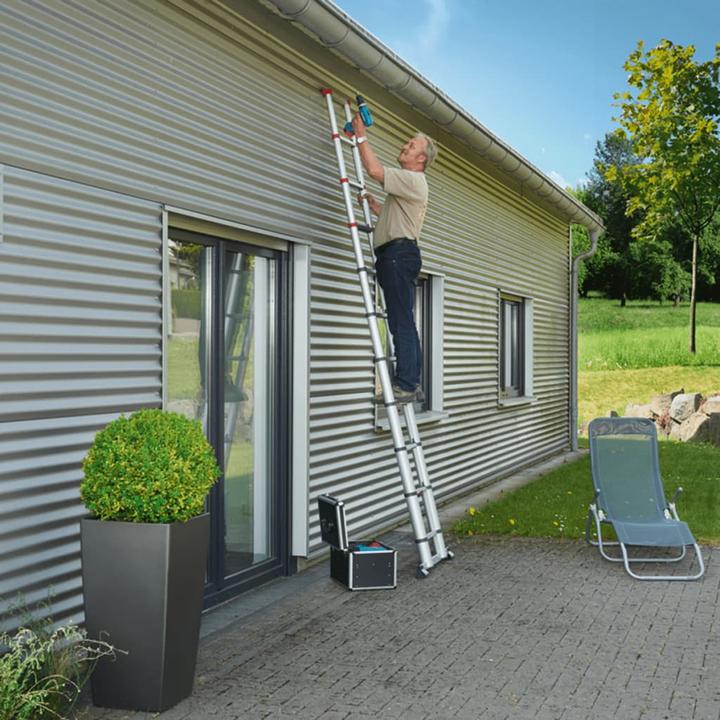 Productafbeelding Hailo FlexLine, aluminium veiligheidstelescopische ladder, 11 sporten (Enkele ladder, 99 cm)