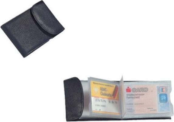 Produktbild Kredit- und Visitenkartenetui, Leder, schwarz mit Druckknopfverschluss, für ca. 10 Karten
