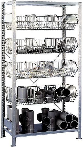 Actual product image Schulte Lagertechnik Wire mesh basket boltless shelving, galvanized