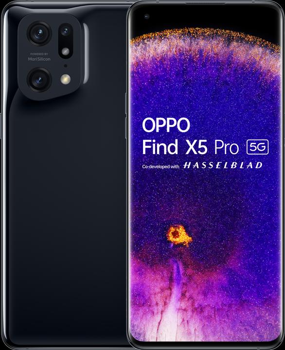 Actual product image OPPO Find X5 Pro (256 GB, Glaze Black, 6.70", Hybrid Dual SIM + eSIM, 50 Mpx, 5G)