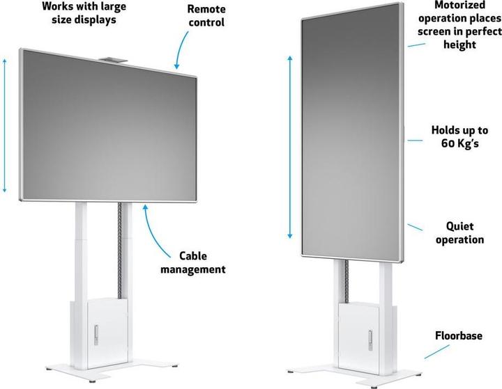 Actual product image Multibrackets Stand electr, -100", max 120 kg, white (90", 120 kg)