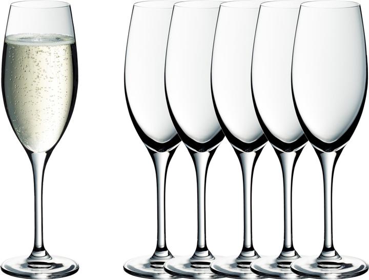 Produktbild WMF Easy Plus Champagnergläser / Sektgläser Set 6-teilig, 250ml, Kristallgläser, spülmaschinenfest (25 cl, 6 Gläser, Sektgläser)