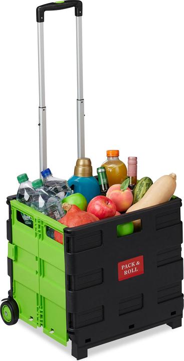 Actual product image Relaxdays Folding Shopping Trolley, Telescopic Handle