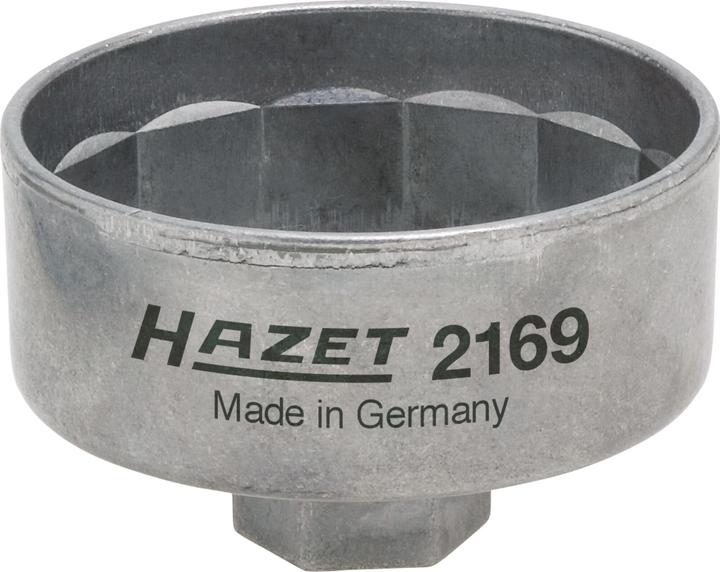 Actual product image HAZET Oil filter wrench 2169 ∙ Square, hollow 10 mm (3/8 inch) ∙ Outside 14-point profile ∙ 82 mm