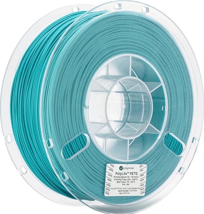 Actual product image Polymaker PolyLite PETG V2 - Teal - 1.75mm (PETG, 1.75 mm, 1000 g, Turquoise)