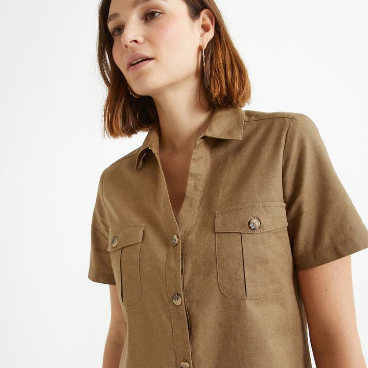 Actual product image Anne Weyburn Half-length dress made from half linen (50)