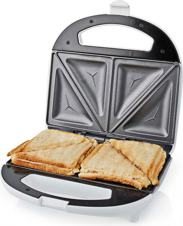 Actual product image Nedis KASM110FWT Sandwich Maker 700 W 20.5 x 12 cm Automatic Temperature Control ABS (EU plug)