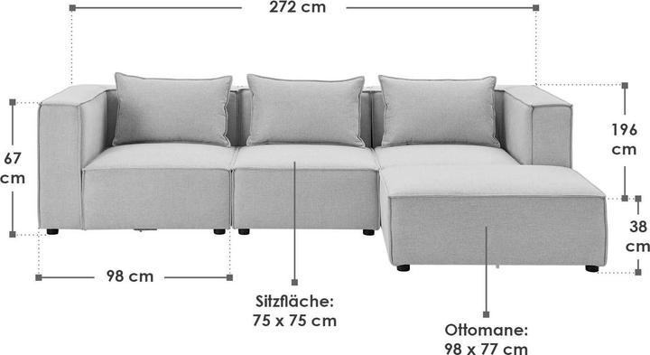 Produktbild Juskys Modulares Sofa Domas (Ecksofa)