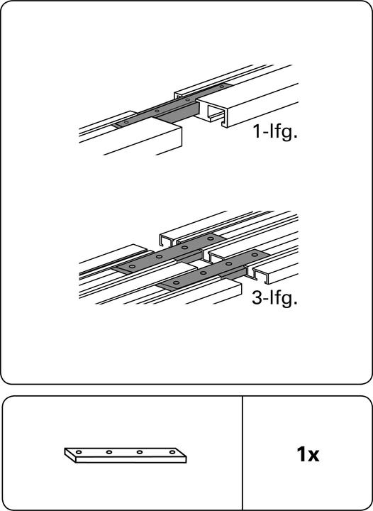 Immagine prodotto Gardinia Connettore per binario per tende in alluminio a 1 e 3 binari bianco