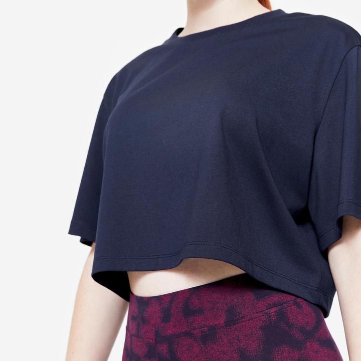 Actual product image Domyos T-shirt ladies crop top - dark blue (M)