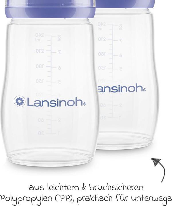 Produktbild Lansinoh Babyflaschen 9-tlg. PP-Flaschen-Set mit NaturalWave® Trinksauger