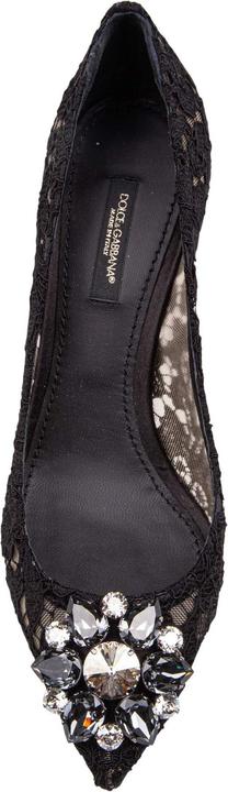 Produktbild Dolce & Gabbana bellucci black lace pumps with crystal application (38)