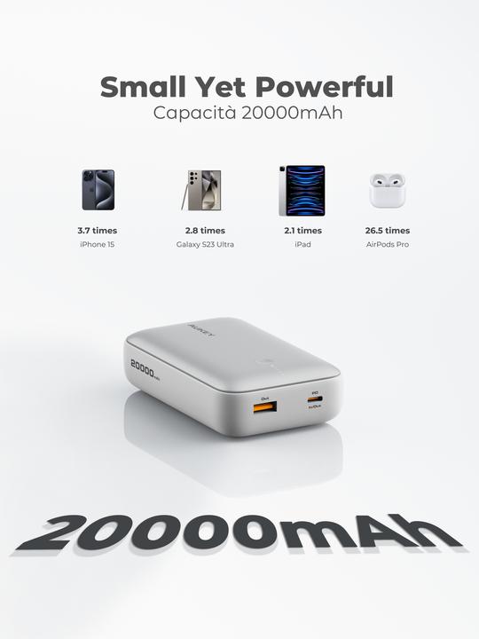 Productafbeelding Aukey Spark Mini (20000 mAh, 20 W, 74 Wh)