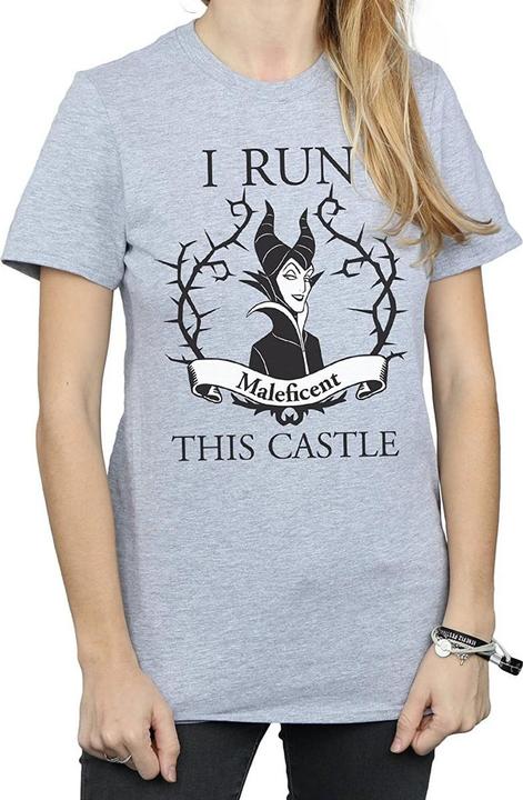 Actual product image Maleficent Womens/Ladies I Run This Castle Boyfriend T-Shirt (XL)
