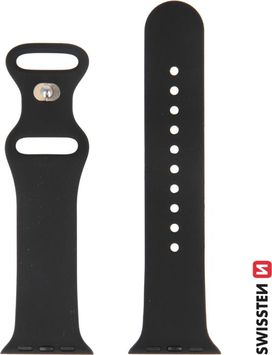 Produktbild Swissten Silicone band for apple watch 42-44 mm black (44 mm, 42 mm, Silikon)