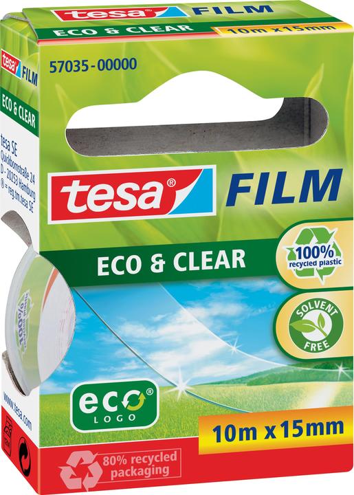 tesa tesafilm ECO & CLEAR, lösungsmittelfrei und alterungsbeständig (15 mm)