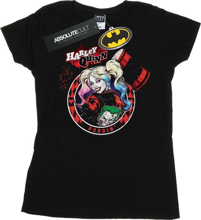 Actual product image Womens/Ladies Harley Quinn Joker Patch Cotton T-Shirt (XXL)
