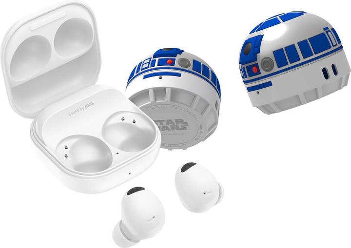 Actual product image Samsung galaxy buds 2 pro sm-r510 white + starwars r2d2 case