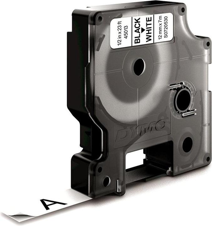 Produktbild Dymo D1 - Standardetiketten - Schwarz auf Weiss - 12mm x 7m (1.20 cm, Weiss)