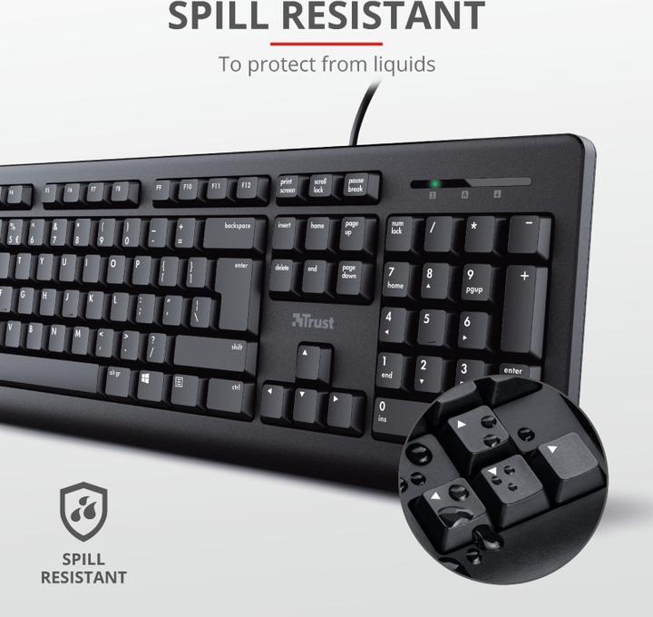 Actual product image Trust Primo Keyboard USB QWERTY German Black (DE, Cable)