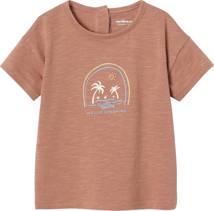 Vertbaudet Bio-Kollektion: Jungen Baby T-Shirt mit Strand-Print