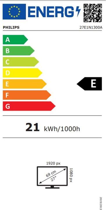 Energie-Label Philips 27E1N1300A/00 (1920 x 1080 Pixel, 27")