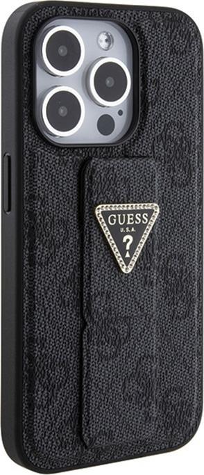 Produktbild Guess GUHCP15XPGS4TDK iPhone 15 Pro Max 6.7" czarny/black hardcase Grip Stand 4G Triangle Strass (Apple iPhone 15 Pro Max)