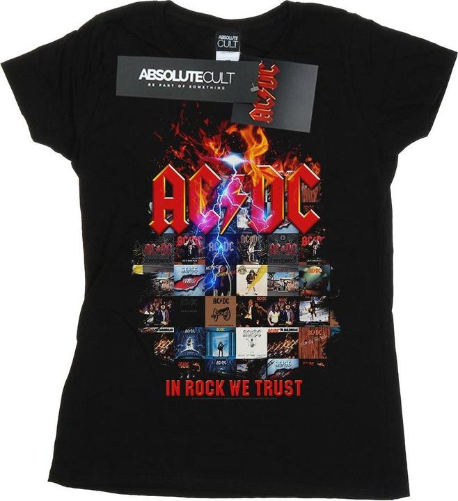 Actual product image AC/DC Womens/Ladies In Rock We Trust Album Cover Cotton T-Shirt (XXL)