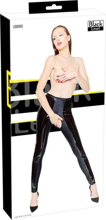 Actual product image Black Level Crotchless Vinyl Leggings S (S)