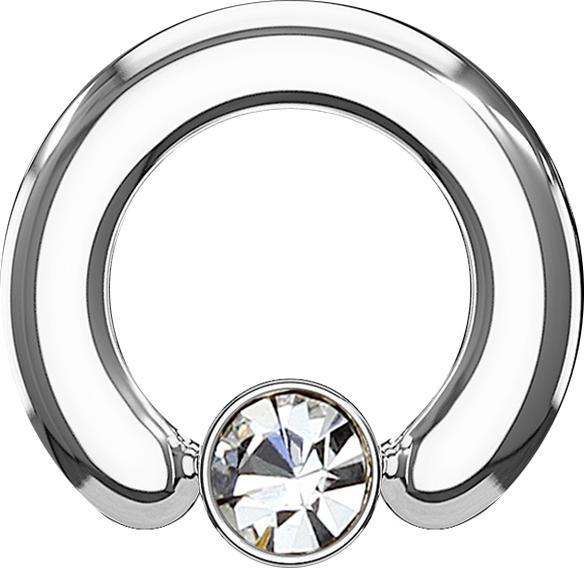 Immagine prodotto Star Piercing Chiusura Anello argento Disco cristallo argento (Acciaio chirurgico 316L, senza ottone)