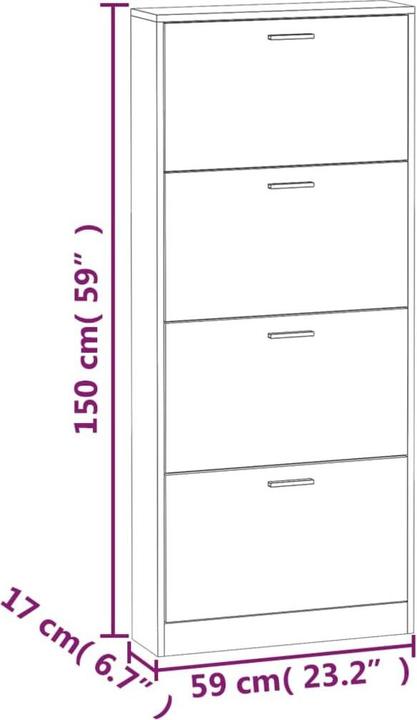 Actual product image VidaXL Romeo (59 x 17 x 150 cm)