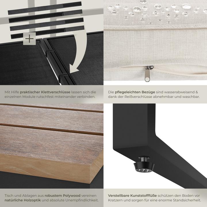 Actual product image tectake Garten-Lounge-Set Eliar, 4-teilig, mit Aluminiumgestell