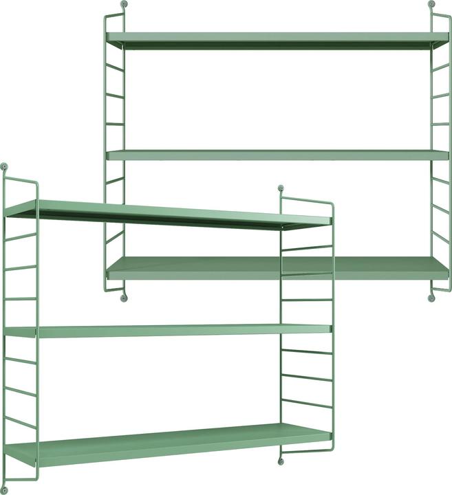 Actual product image En.Casa Modular wall shelf Strängnäs set of 2 pastel green